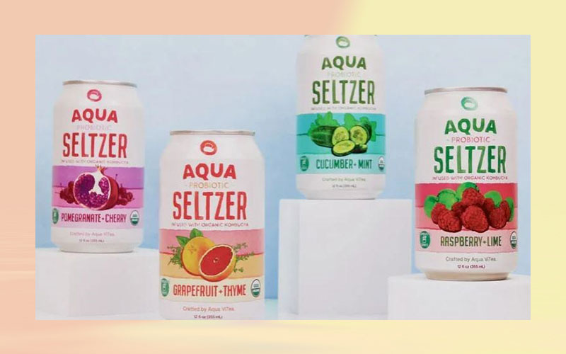 New refreshing bubbly beverages infused with organic kombucha: Kombucha brand Aqua ViTea launches Aqua Seltzers